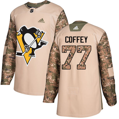 Adidas Penguins #77 Paul Coffey Camo Authentic Veterans Day Stitched NHL Jersey